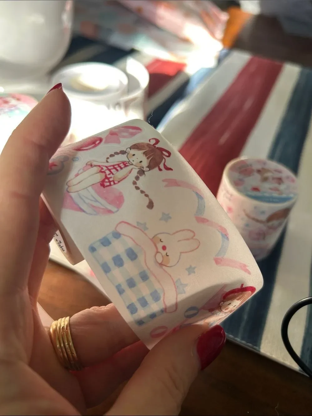 Zzoton Molinta Cute Pink Girl & Bunny Decorative washi Tape NeW